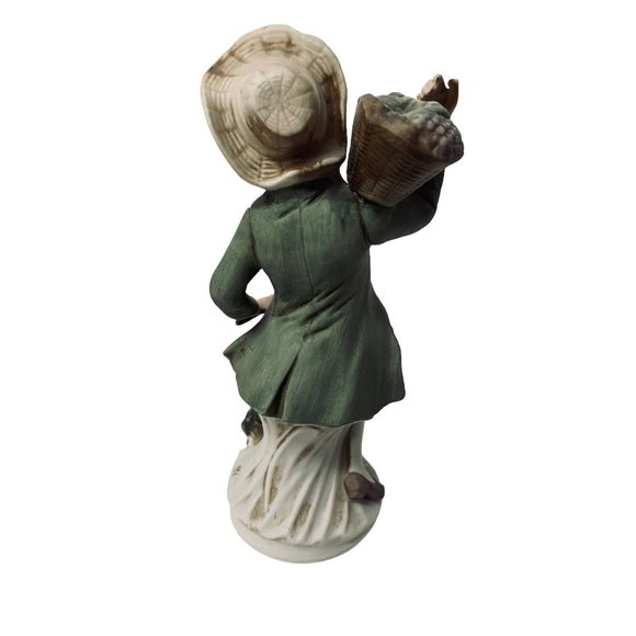 Vintage Homco Tuscany Boy with Basket of Grapes Bisque Figurine Japan 1970 9" x - Picture 7 of 9